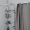 Duschstång rak 170-210 cm. Vit eller silver